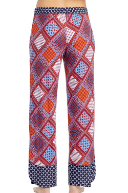 Layla Red/Multi Printed Drawstring/Tassle Lounge Pant thumbnail 3