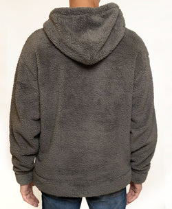 Lazer Popover Sherpa Fleece Hoodie Grey thumbnail 2