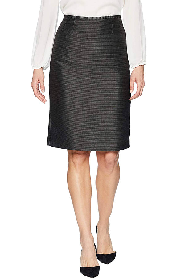 Le Suit Black/White Pin-dot Classic Pencil Suit Skirt