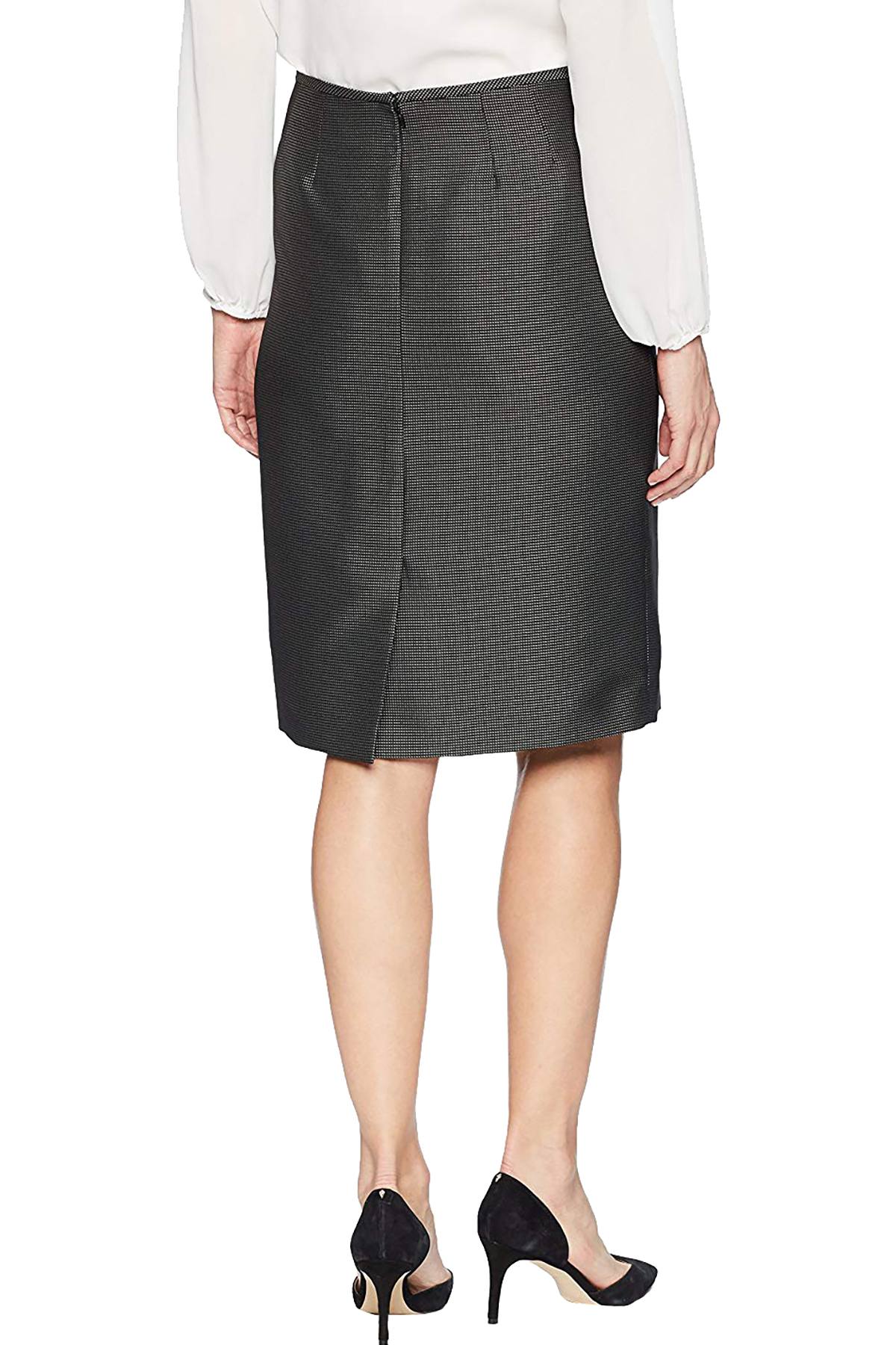 Le Suit Black/White Pin-dot Classic Pencil Suit Skirt