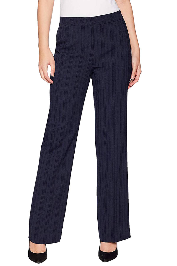Le Suit Navy Tonal-Stripe Textured Suit Pant