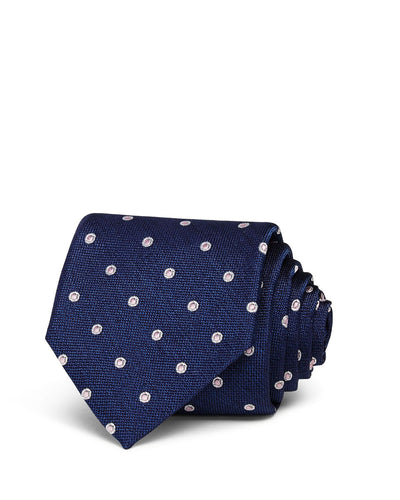 Ledbury Dot Basic Classic Tie Navy/Pink