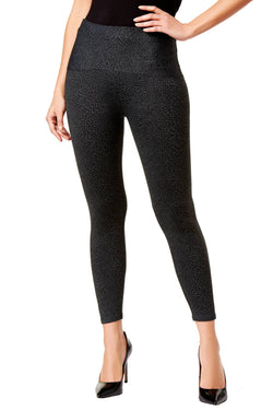 Leonisa Dark grey Leopard Firm Tummy Control Compression Legging thumbnail 1