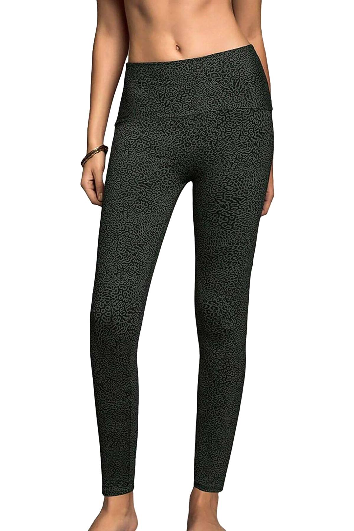 Leonisa Dark grey Leopard Firm Tummy Control Compression Legging