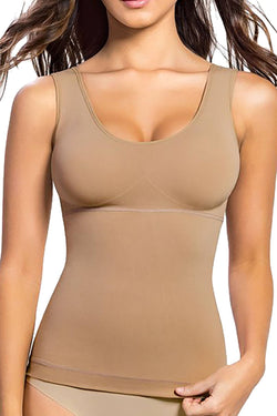 Leonisa Tummy Smoothing Tank with Back Support in Brown thumbnail 1