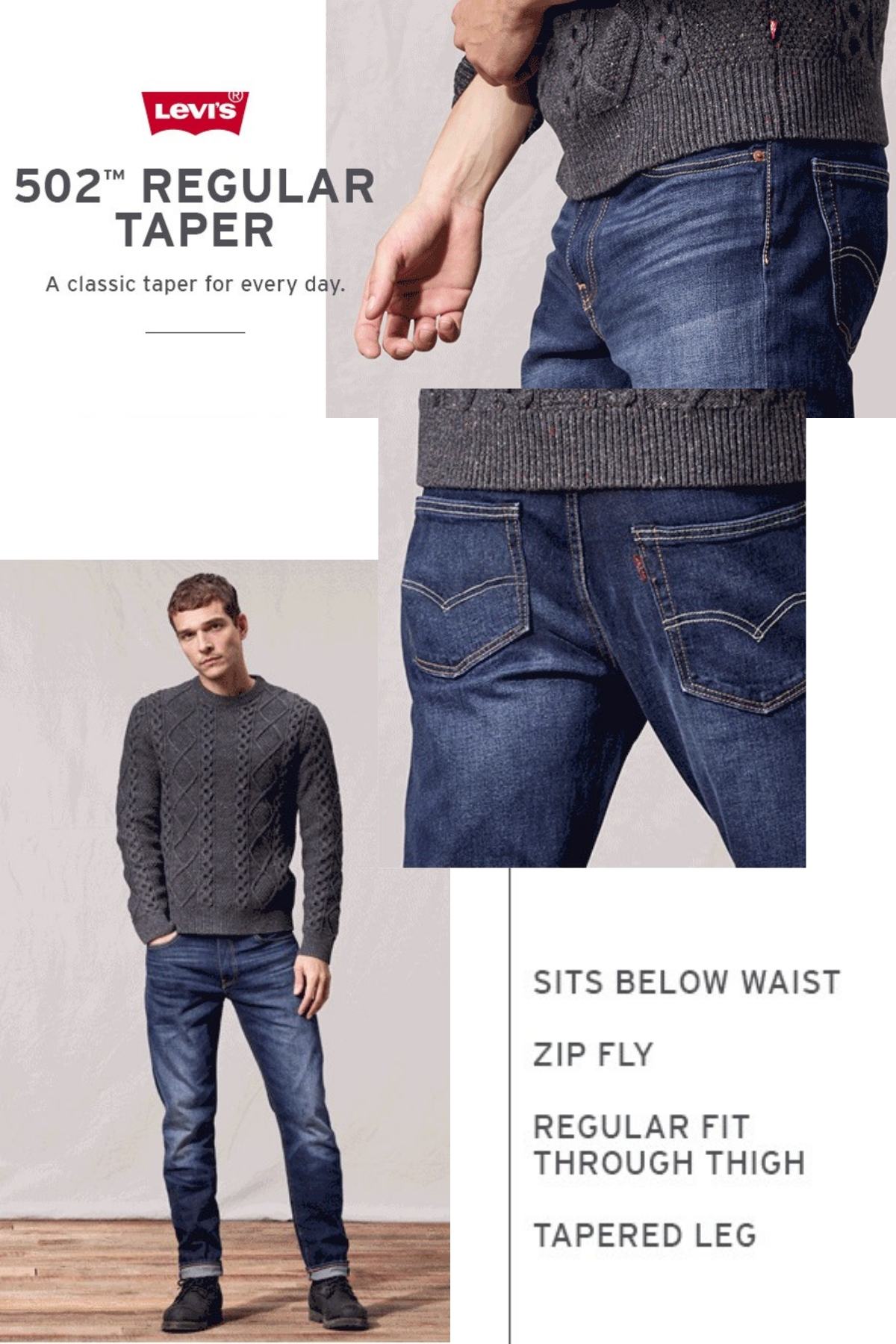 Levi's 502 Light-Stonewash Tapered Carpenter Jeans