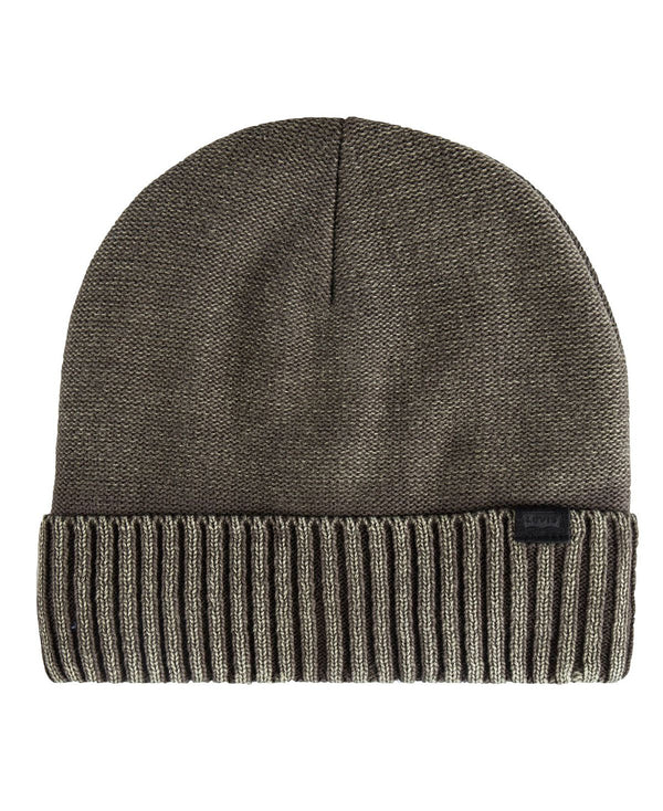 Levi's Acid Washed Beanie With Sherpa Fleece Lining Olive