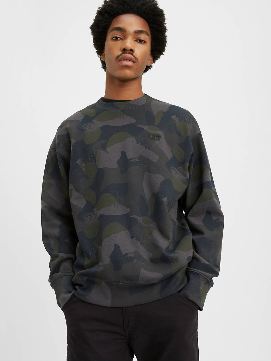 Levi's Authentic Logo Crewneck Sweatshirt Black Camo