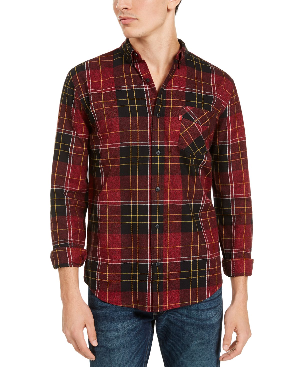 Levi's Booth Regular-fit Plaid Flannel Shirt Crimson