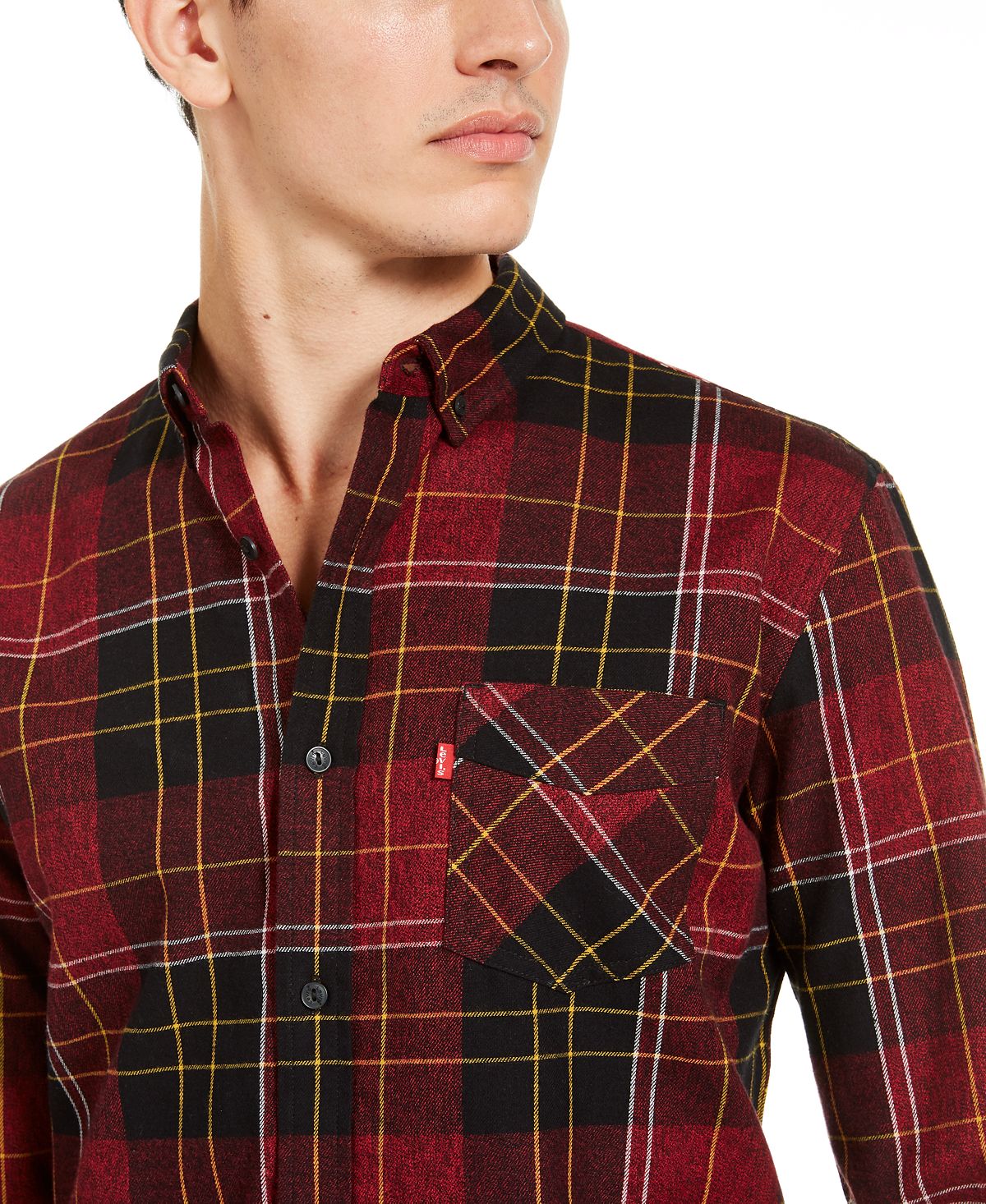 Levi's Booth Regular-fit Plaid Flannel Shirt Crimson