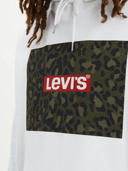 Levi's Box Tab Leopard Fill Pullover Hoodie White thumbnail 3