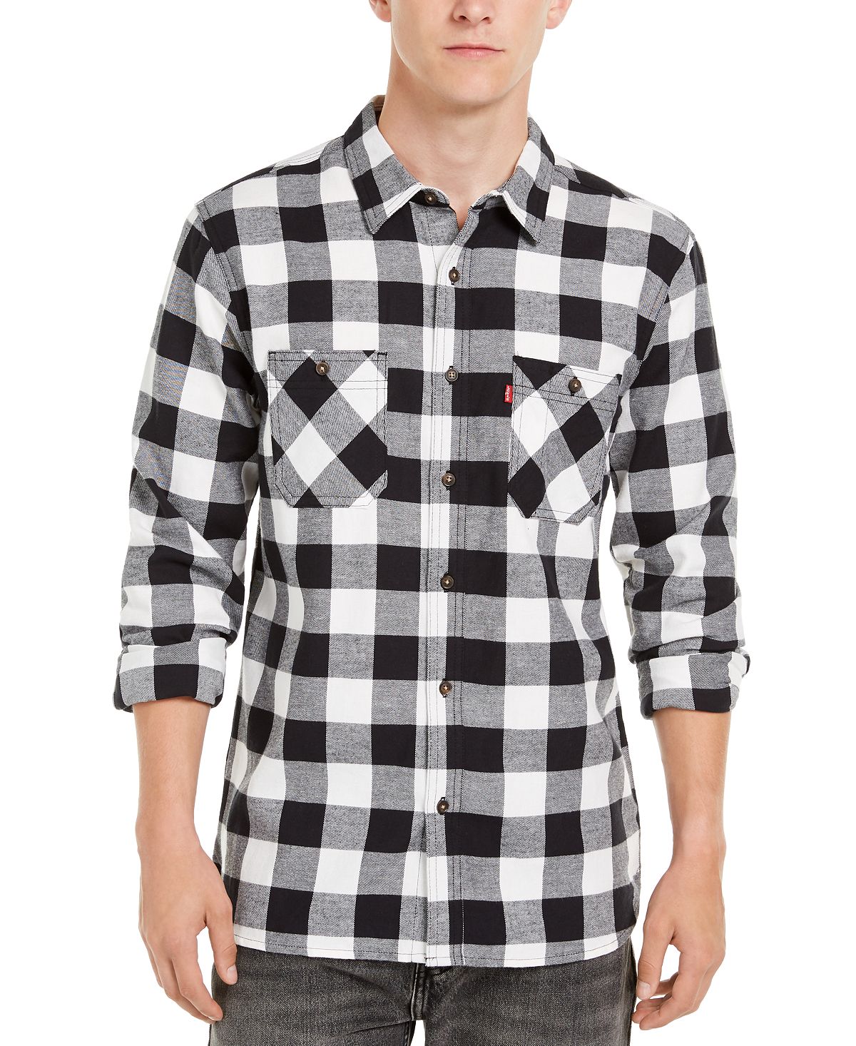 Levi's Buffalo Check Flannel Shirt Marshmallow