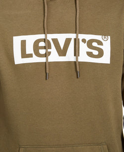 Levi's Burndlen Fleece Logo Hoodie Olive Night thumbnail 3