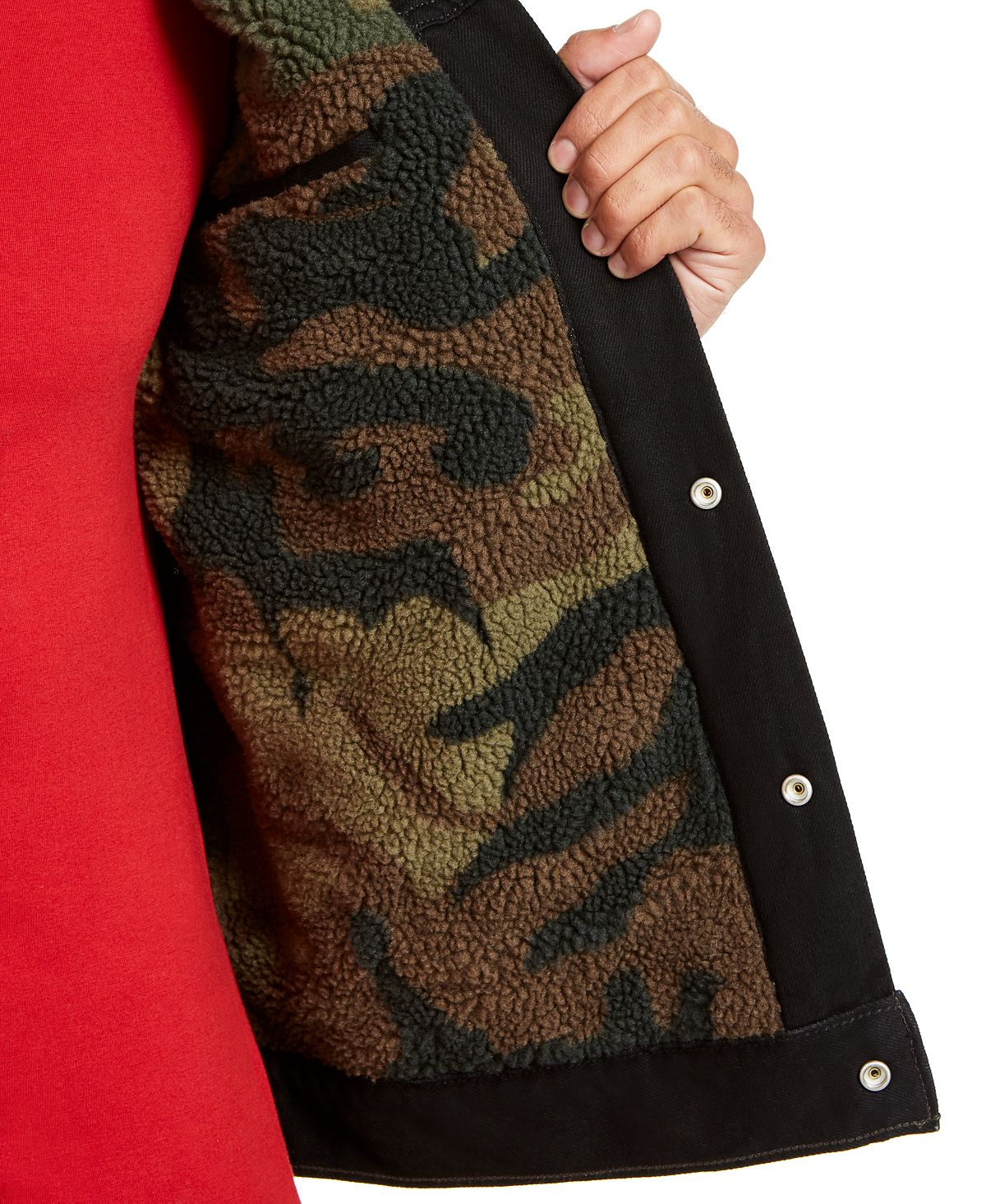 Levi's Camo Sherpa Lined Trucker Jacket Covert Ops