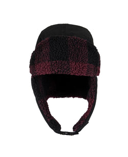 Levi's Canvas Trapper Hat With Plaid Sherpa Lining Black, Red thumbnail 2