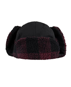 Levi's Canvas Trapper Hat With Plaid Sherpa Lining Black, Red thumbnail 4