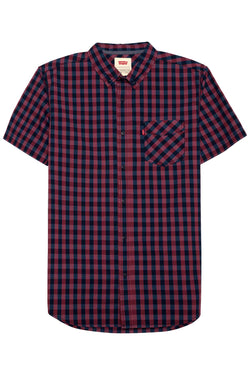 Levi's Cranberry Poplin Check Shirt thumbnail 1