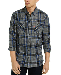 Levi's Crance Plaid Flannel Shirt Caviar thumbnail 1