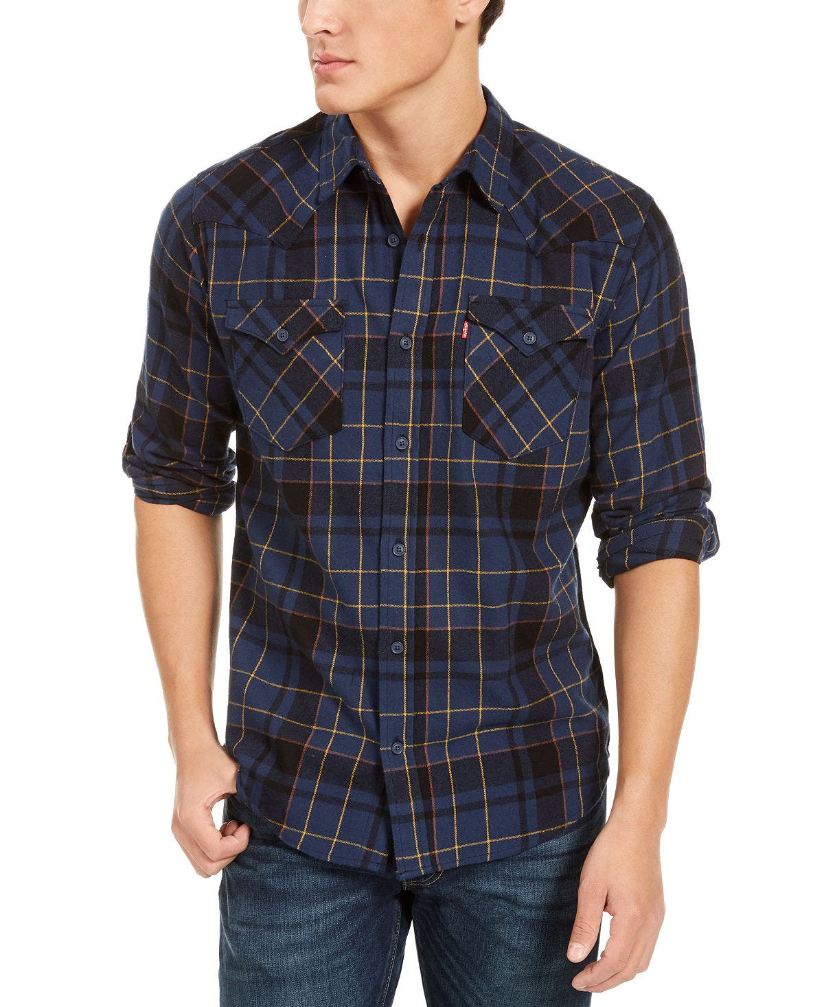 Levi's Curran Regular-fit Plaid Shirt Dress Blues