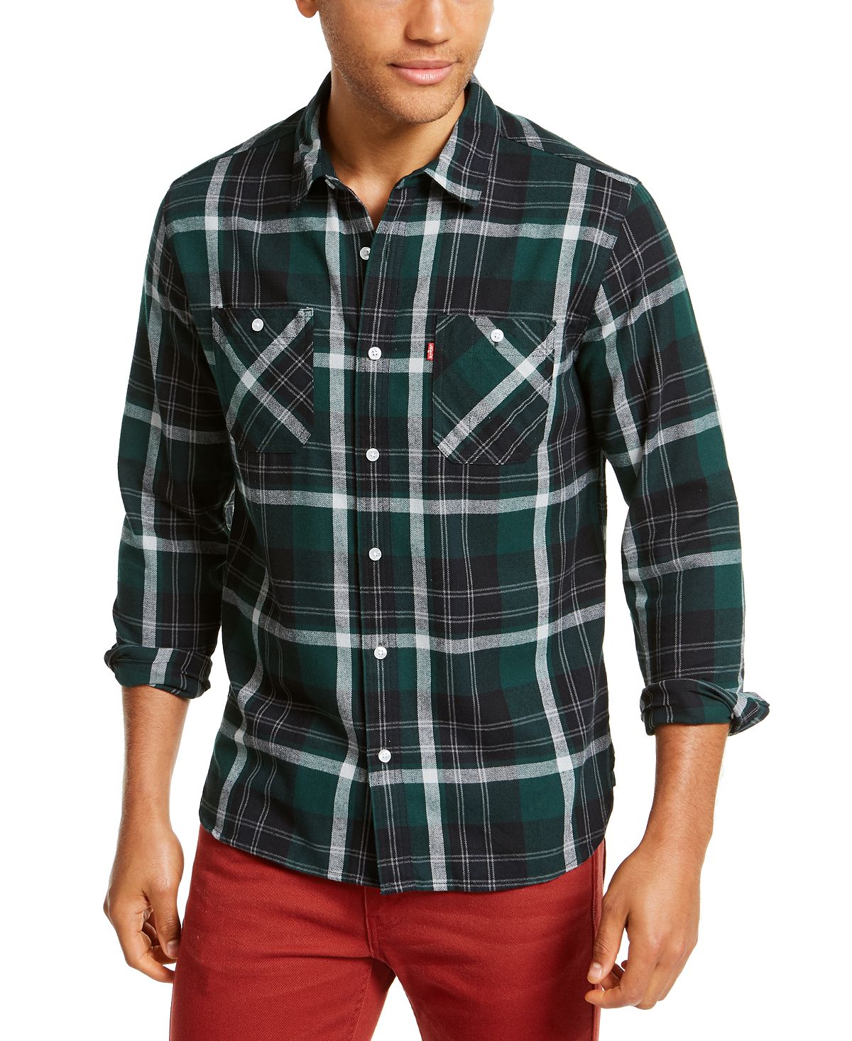 Levi's Dual Pocket Plaid Flannel Shirt Pine Grove
