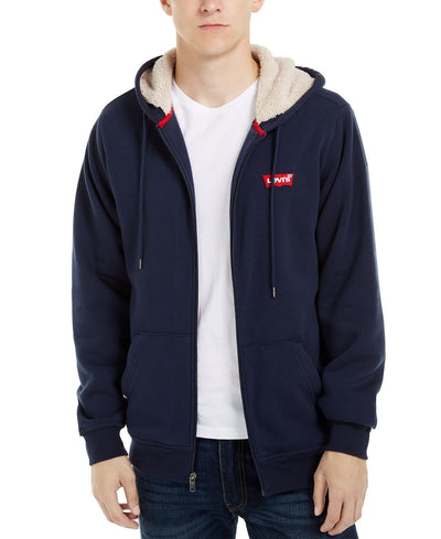 Levi's Fleece-lined Zip-front Hoodie Dress Blues