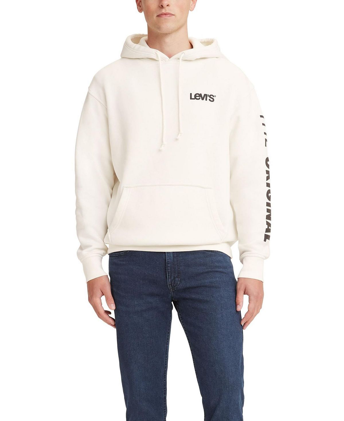 Levi's Graphic Relaxed Fit Hoodie Sweatshirt Egret