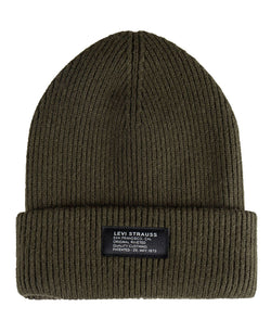 Levi's Jersey Lined Rib Knit Beanie Olive Green thumbnail 1