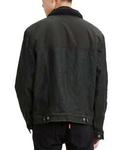 Levi's Limited Collection Faux Sherpa Lined Trucker Jacket Washed Black Sherpa Trucker thumbnail 2