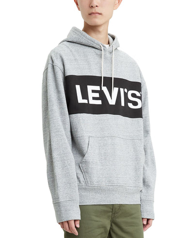 Levi's Limited Collection Pieced Logo Hoodie Sweatshirt Charcoal White Black Boxtab