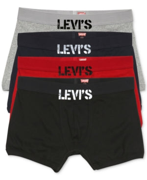 Levi's Men's 100-Series Trunks 4-Pack Red/Gray/Navy/Black