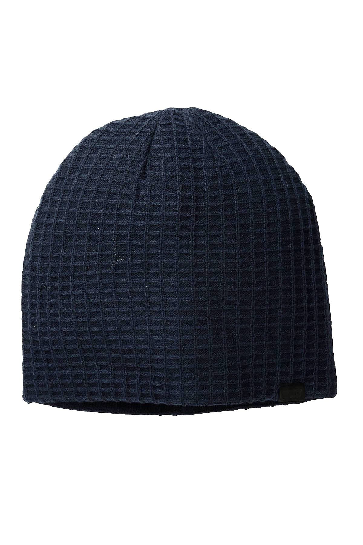 Levi's Navy Flat Sherpa-Lined Waffle-Knit Beanie