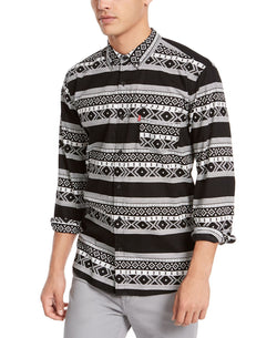 Levi's Norte Regular-fit Geo-stripe Shirt Caviar thumbnail 1