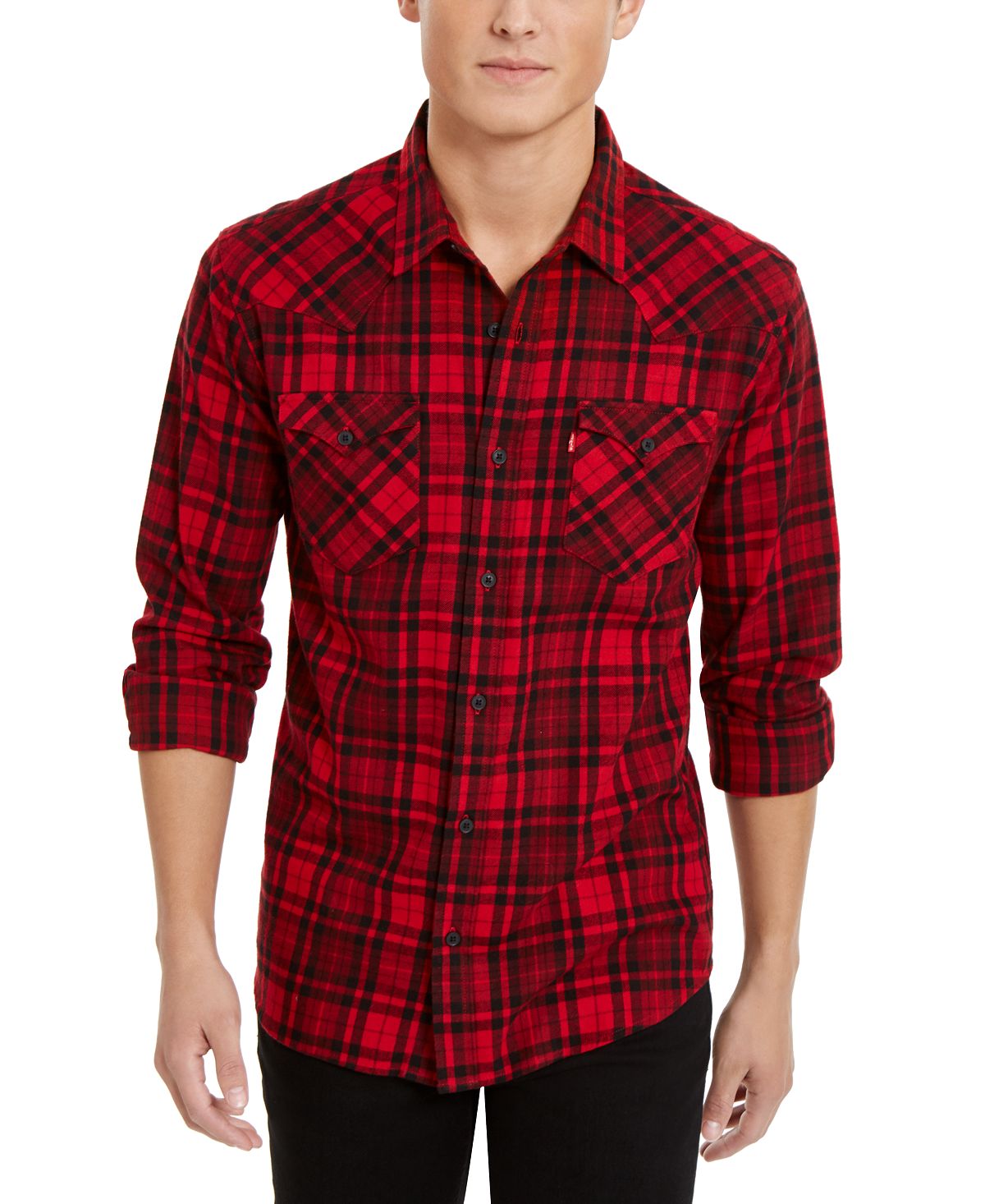 Levi's Plaid Flannel Shirt Crimson