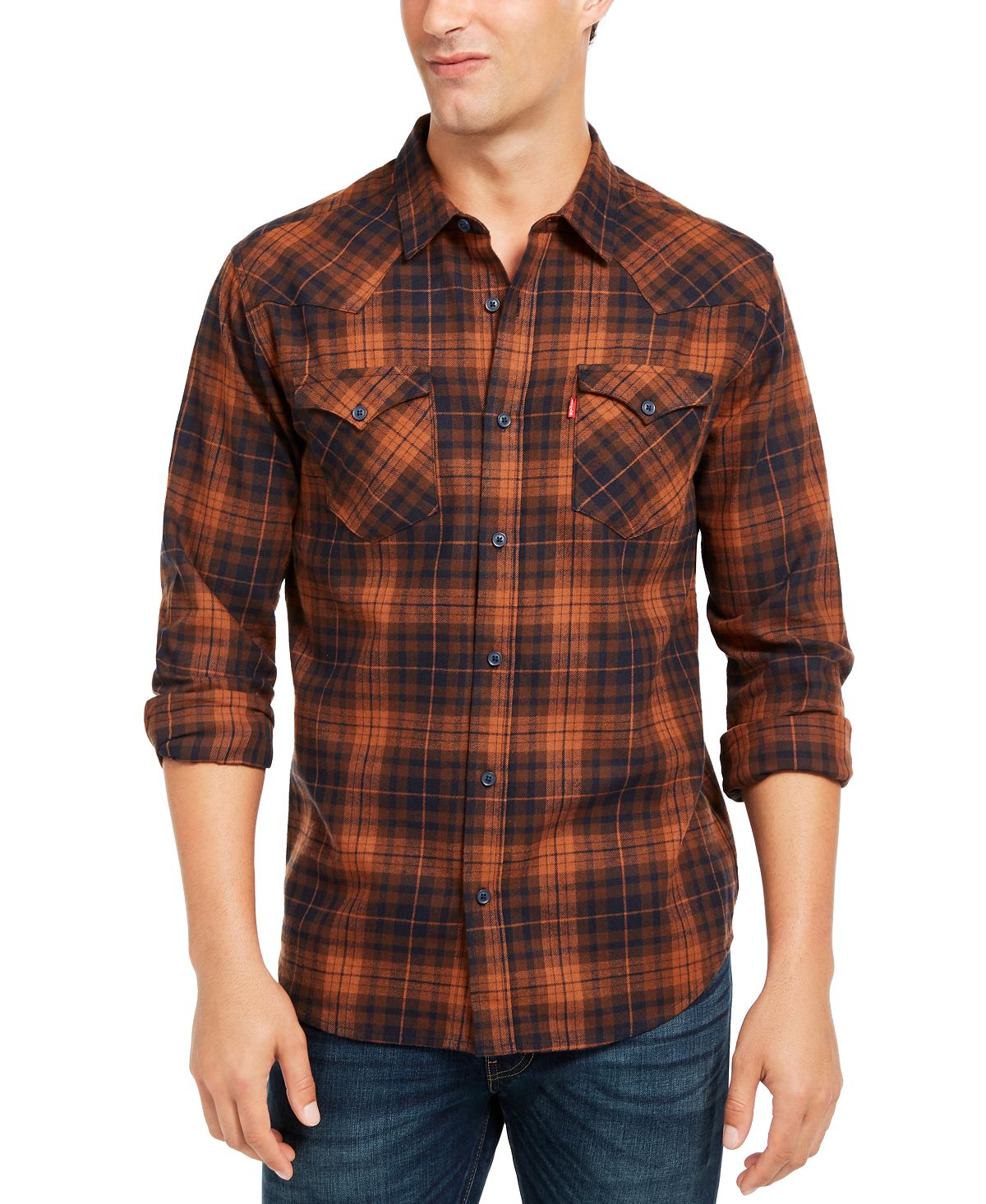 Levi's Plaid Flannel Shirt Tortoise Shell