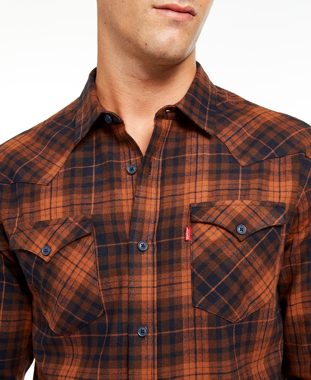 Levi's Plaid Flannel Shirt Tortoise Shell