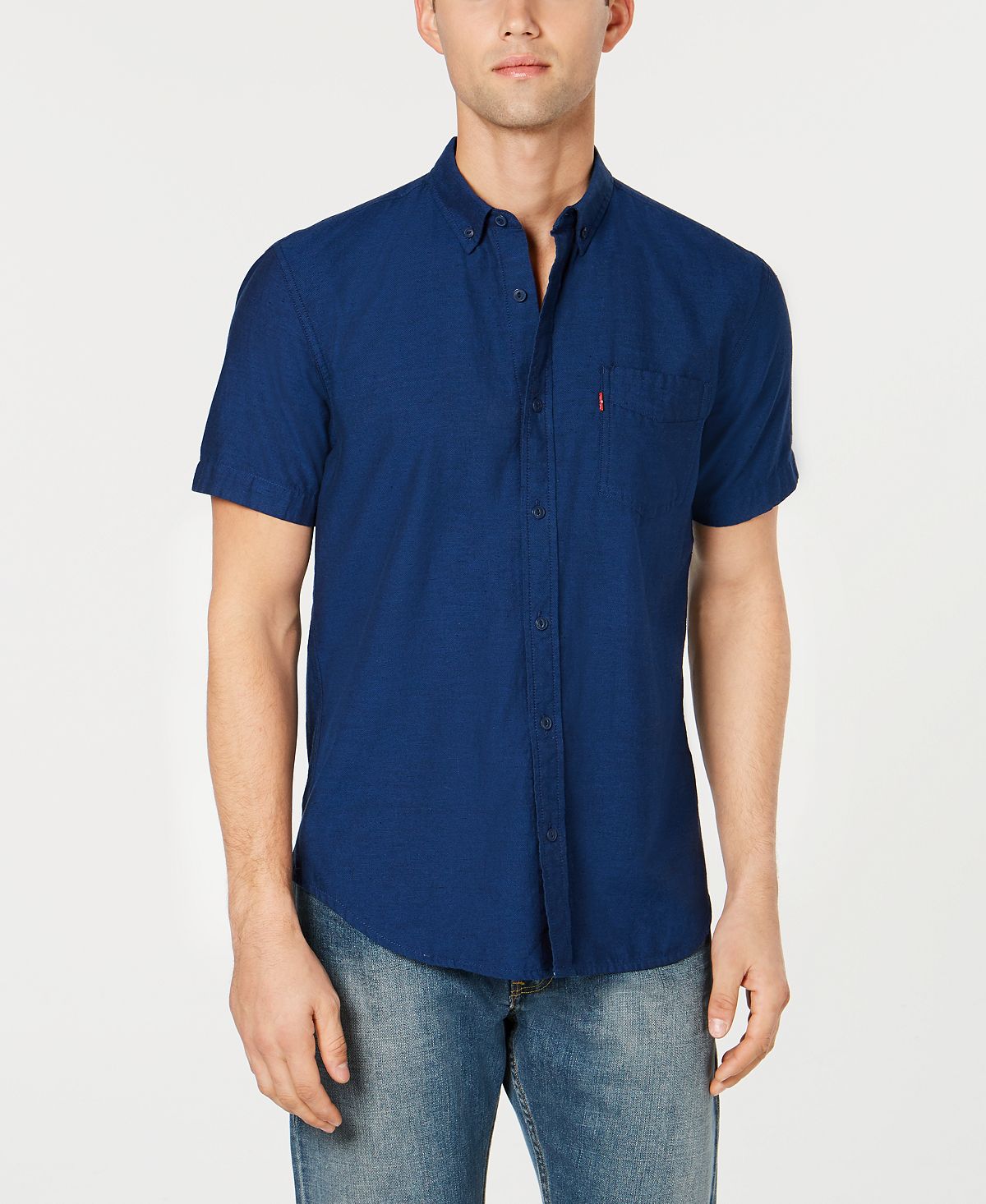 Levi's Short-sleeve Pocket Oxford Shirt Blue