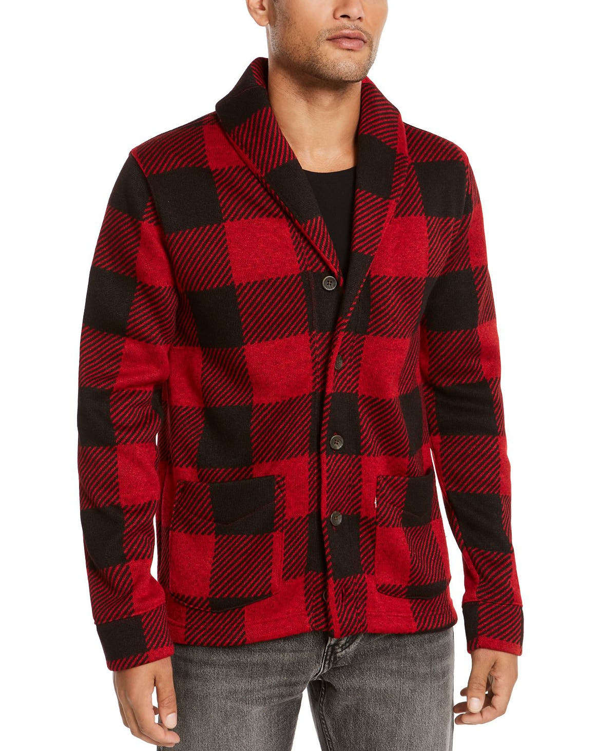 Levi's Trouss Regular-fit Buffalo Plaid Cardigan Crimson