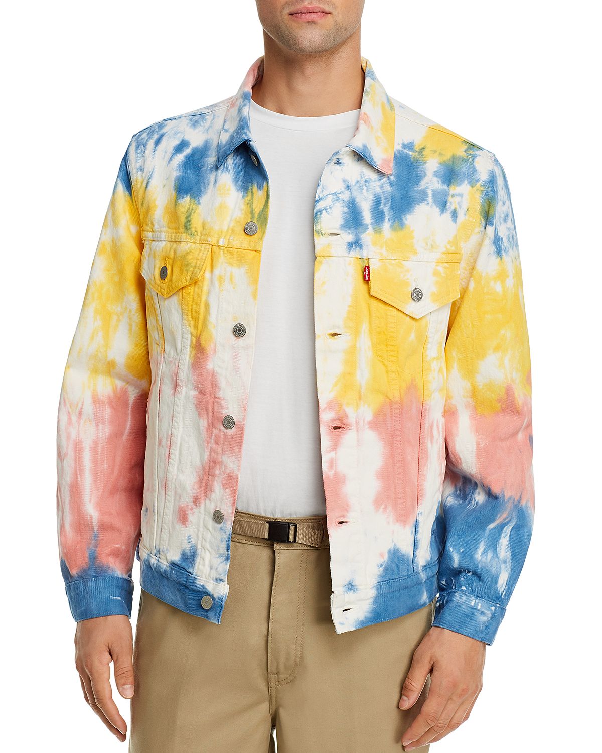 Levi's Vintage Tie-dyed Regular Fit Denim Trucker Jacket White Multi