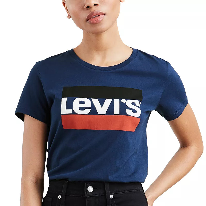 Levi's Women's Perfect Graphic Logo T-shirt, Created For Macy's Blue
