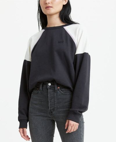 Levi's wo Colorblocked Sweatshirt Linear Log Cb Everyday Crew Tofu, Lavender Frost