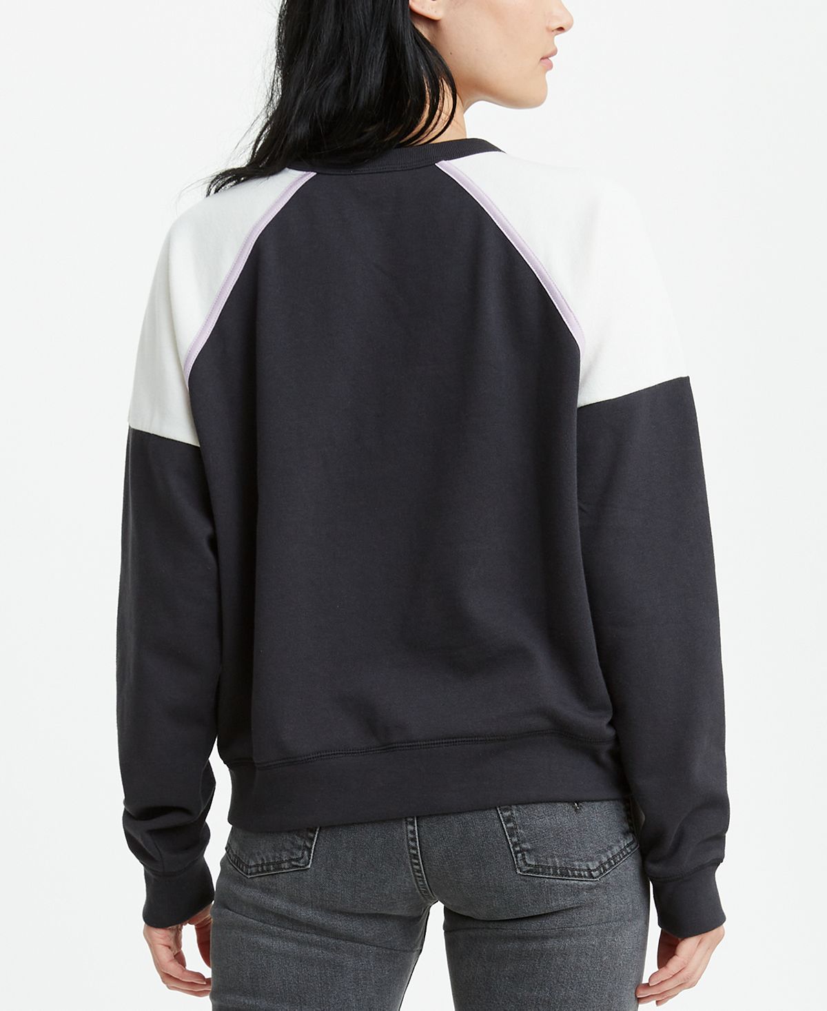 Levi's wo Colorblocked Sweatshirt Linear Log Cb Everyday Crew Tofu, Lavender Frost