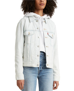 Levi's wo Ex-boyfriend Cotton Denim Trucker Jacket Floral Nouveau thumbnail 1