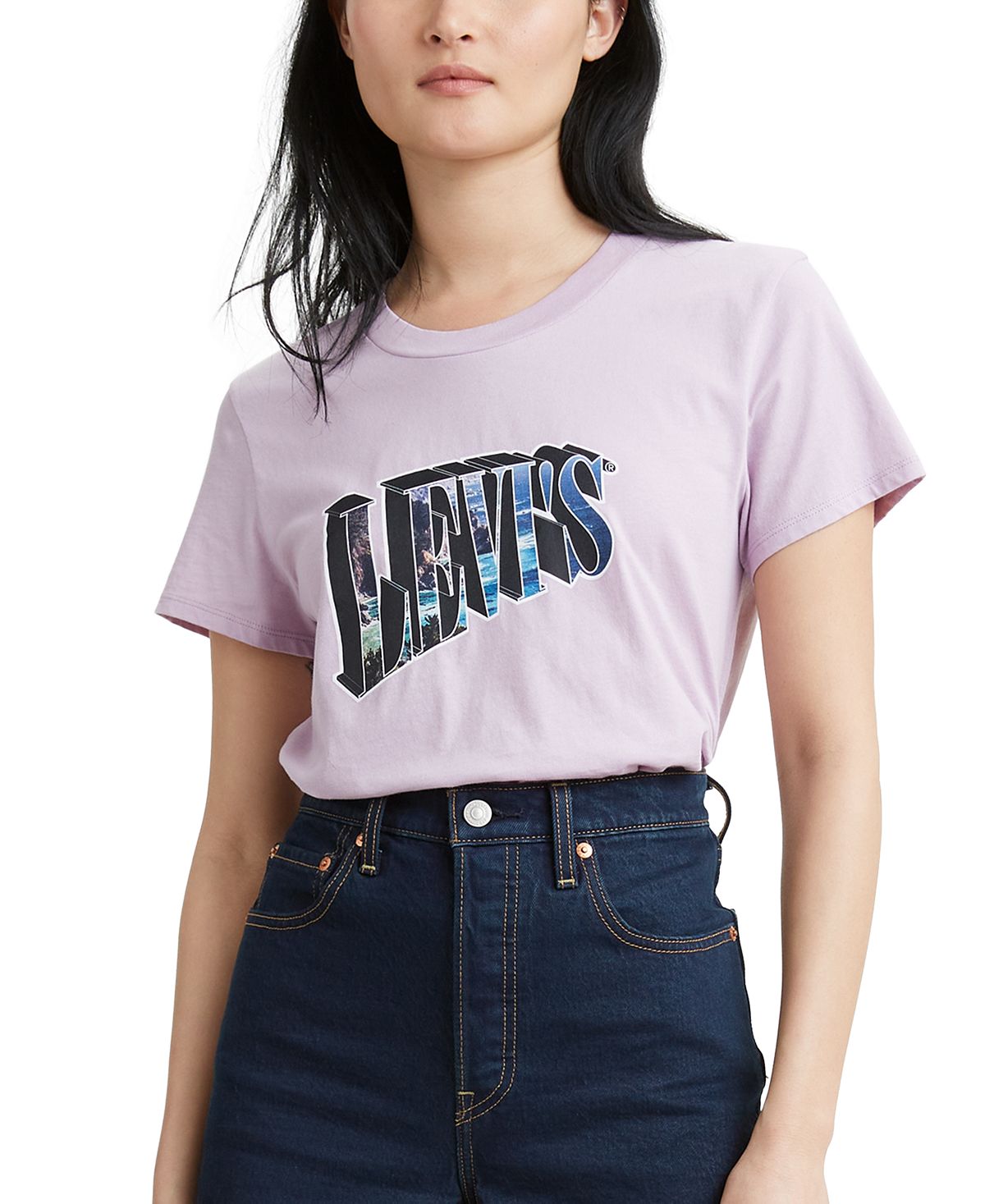 Levi's wo Graphic T-shirt Postcard Serif Lavender Frost