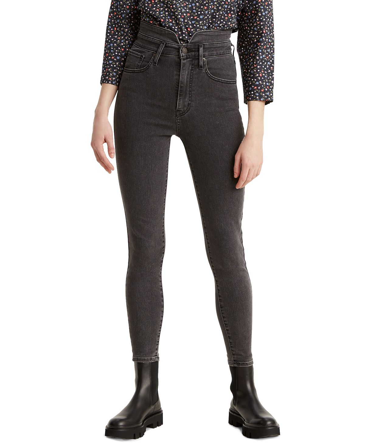 Levi's wo Mile High Extended Waist Band Jeans Cross Your Fingers