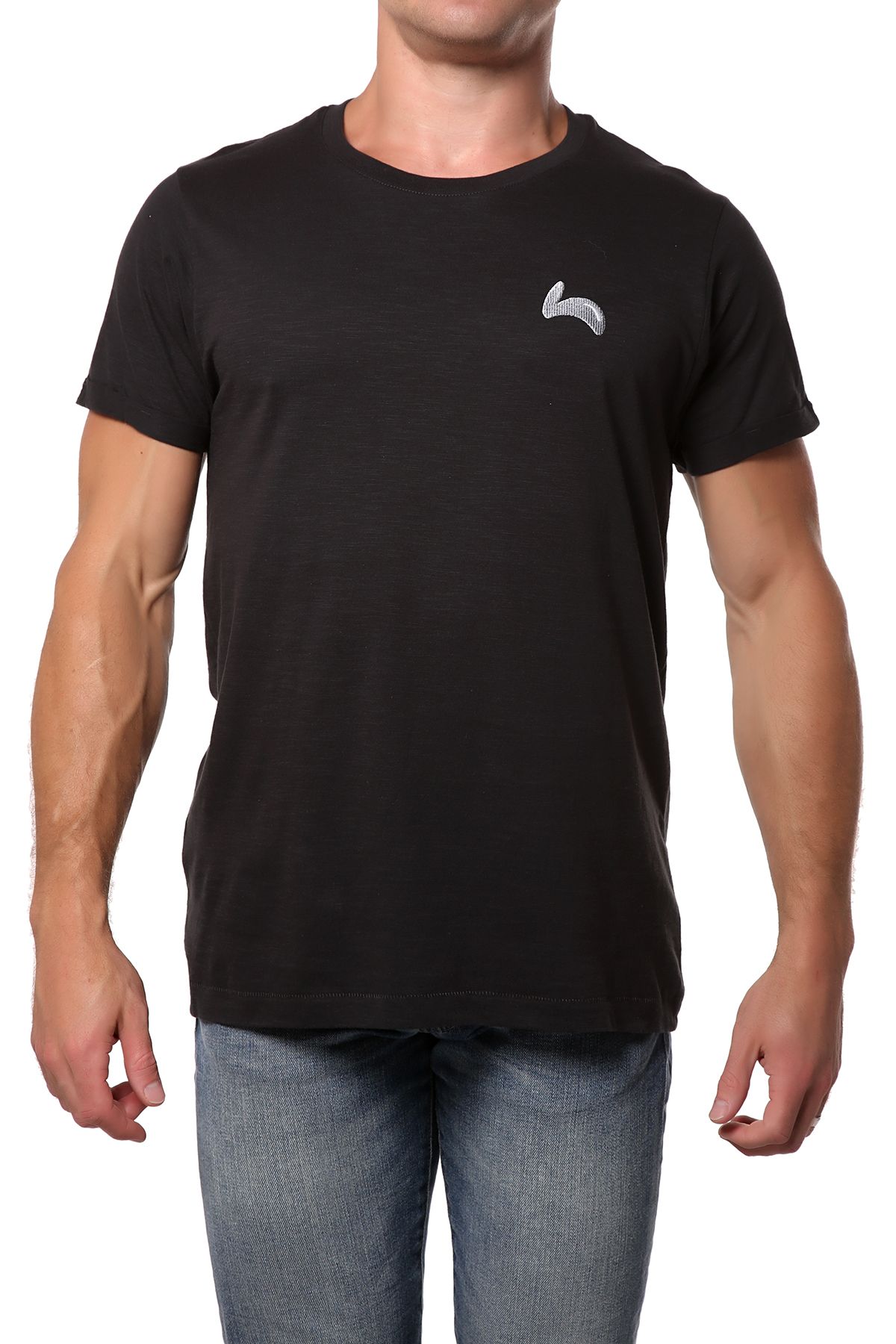 Lick Black Heather Embroidered Logo Tee