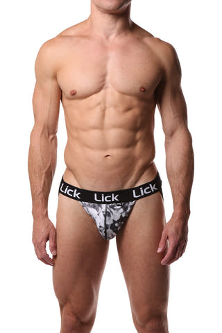 Lick Black & White Floral Jockstrap