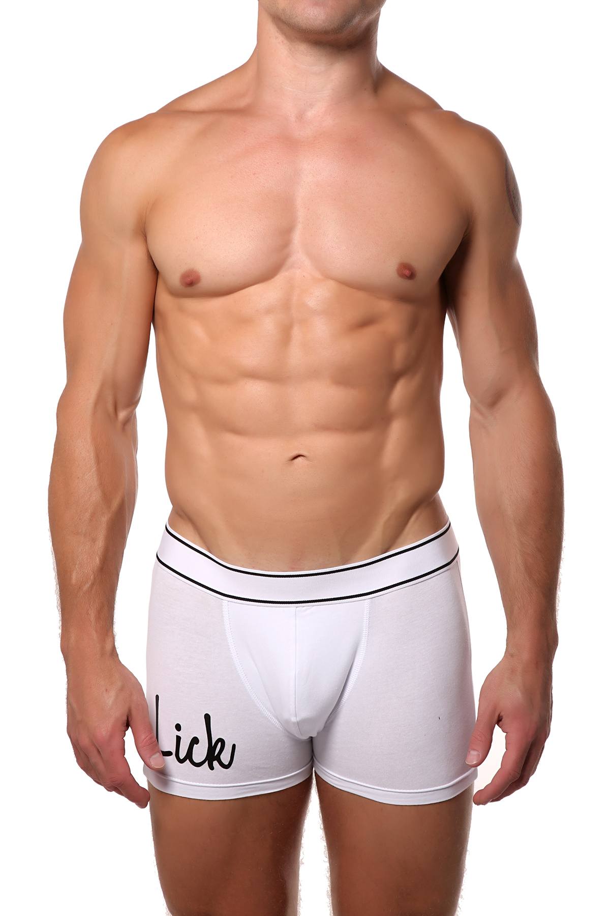 Lick White Graphic Boxer-Trunk