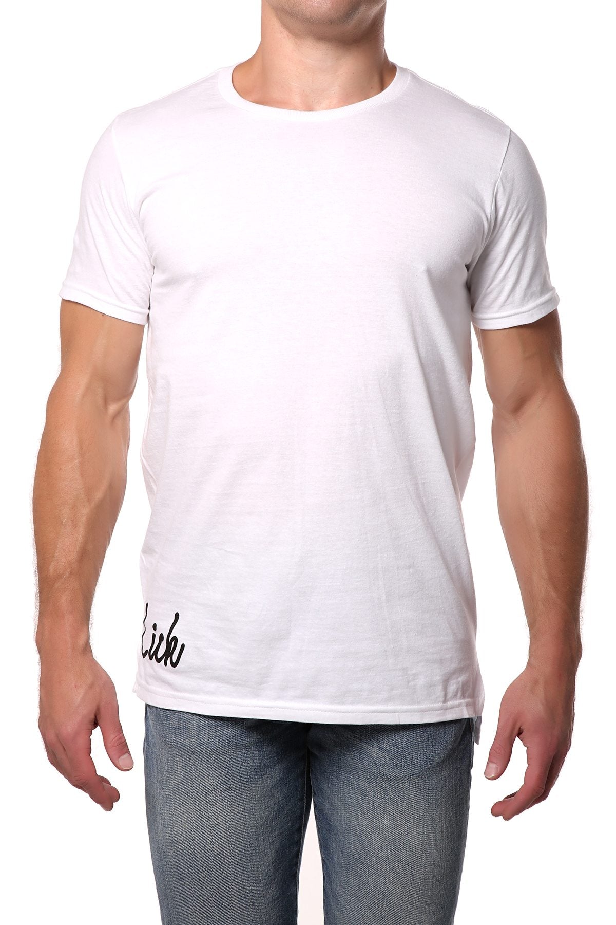 Lick White Long Cotton Graphic Tee