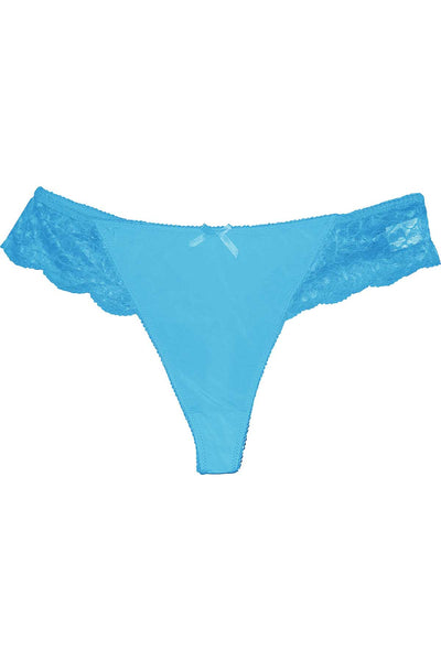 Linda Hartman PLUS Hawaiian-Ocean Lace Panel Thong