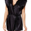 Linea Donatella Black Chemise, Wrap And Thong 3-pc Set
